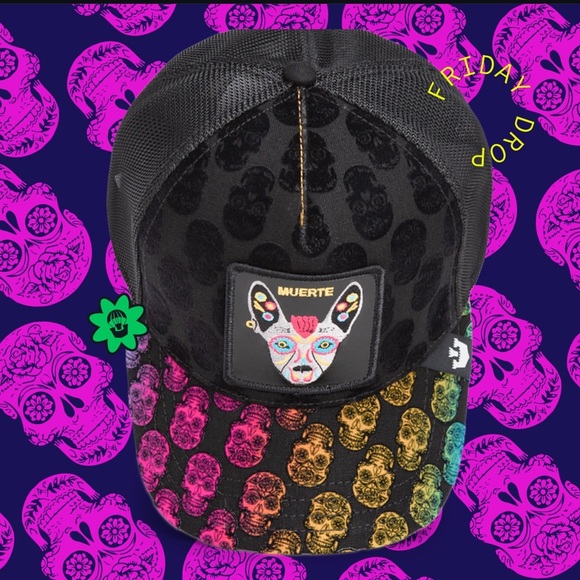 ⭐️NIB Limited Edition Goorin Brothers “Muerte” Chihuahua Trucker Hat - Picture 3 of 4